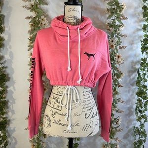 VS PINK: Neon Pink Crop Cowl Neck